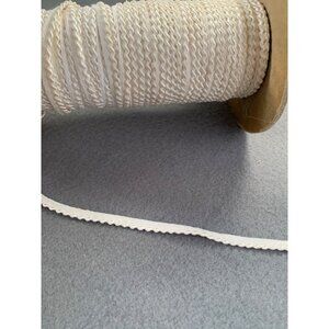 Vintage White Twisted Cotton Trim Cord 1/4" Wide 3 Yards For Sewing Crafts